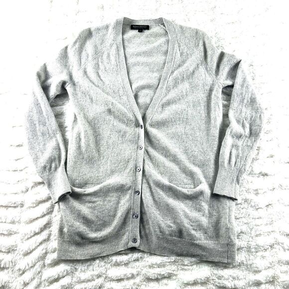 Banana Republic Women’s Small Merino Wool Cashmere Sweater Gray V-Neck Button Up - Picture 9 of 10